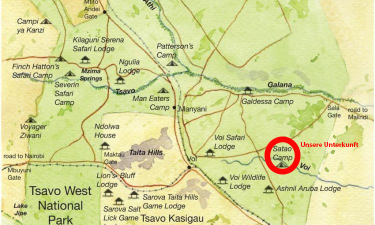 Map of Tsavo West National Parkd 750x450